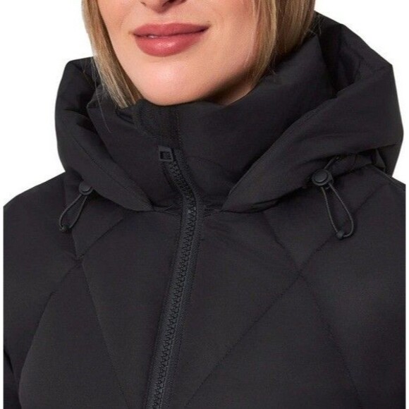 Mondetta Diamond Quilted Down Parka Long Length Black Small - Picture 3 of 8